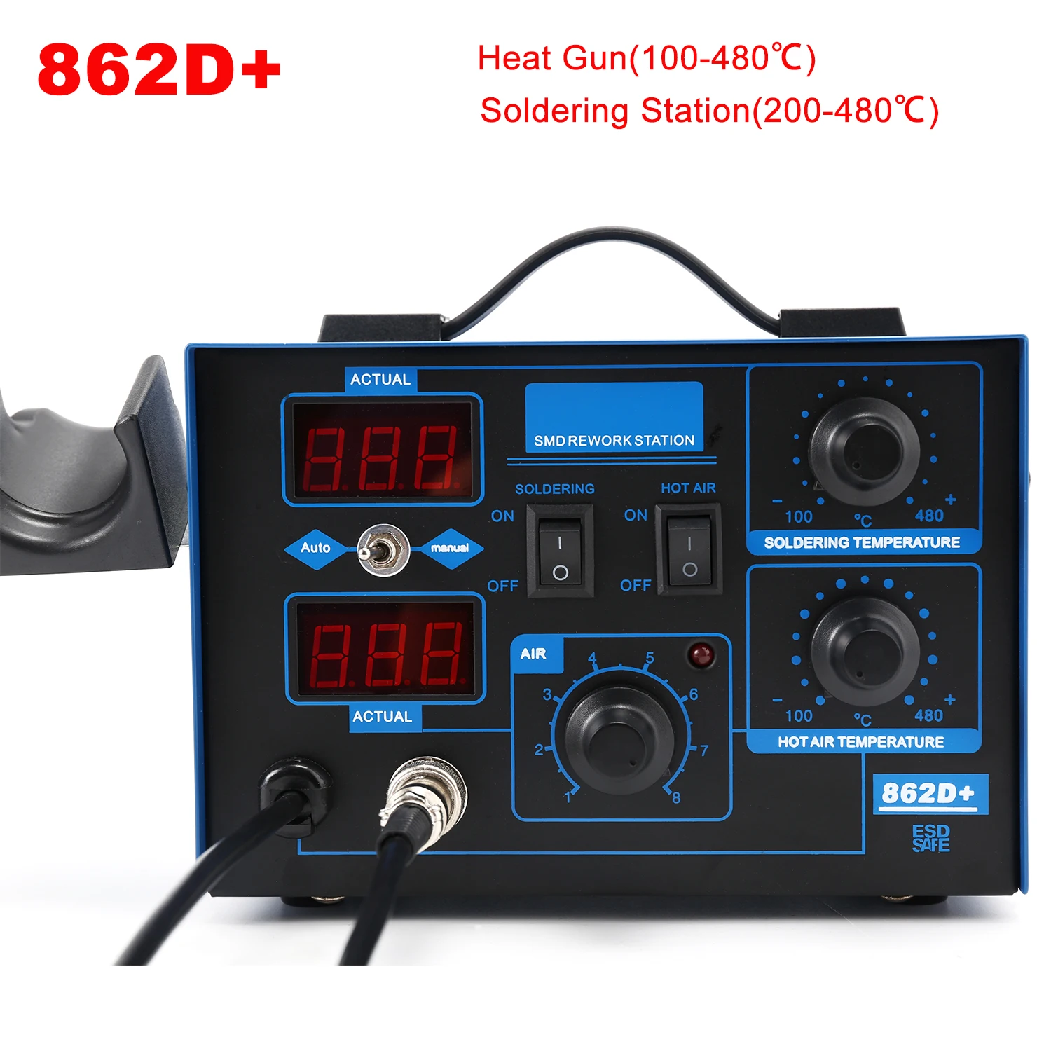 862D+ Soldering Station 2 In 1 - 2 In 1 Soldering Rework Station 750W review and price
