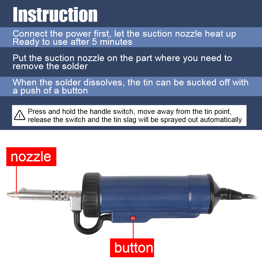 Tin Sucker Vacuum with 3 Sucti - Desoldering Pump Electric Vacuum Station review and price