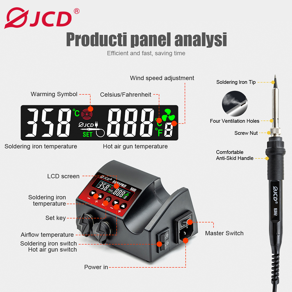 JCD 8898Pro 2 in 1 Soldering S - 2 In 1 Soldering Rework Station 750W review and price